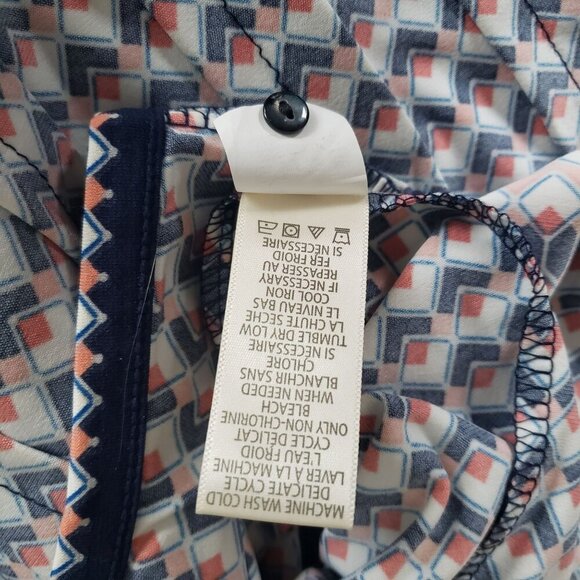 Max Studio XL Sleeveless Geometric Print Fit & Flare Stretchy Dress Pink Blue - Picture 10 of 13